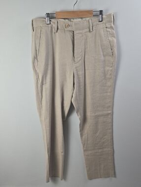 Faherty Men's Movement Flex Linen Trouser Chino Pants Beige 31 x 32 Gorpcore NWT
